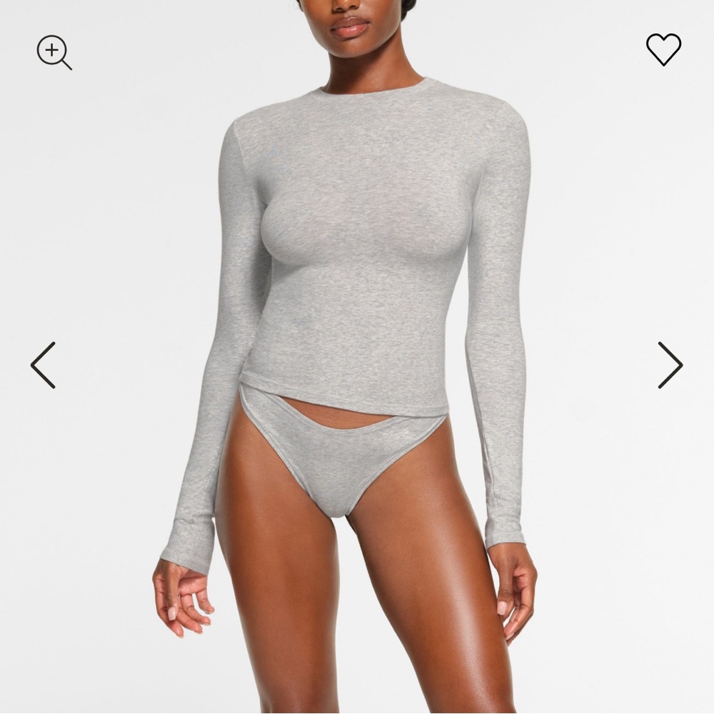 Skims Cotton Jersey LONG SLEEVE T-SHIRT XXS